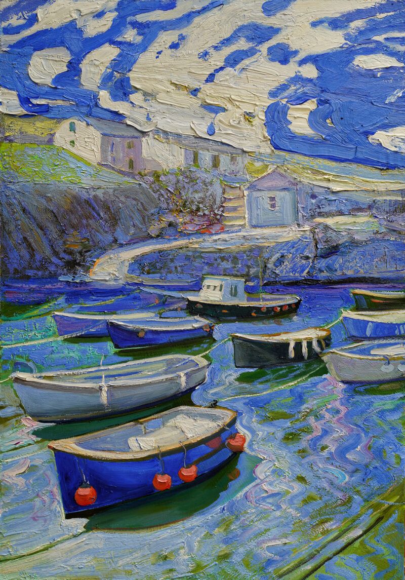 Boats in blue silence