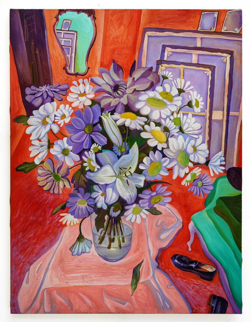 Red Room with Flowers